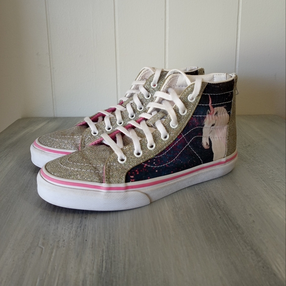 Vans Unicorn Zip Digi Sk8hi High Top Sneakers Girls Size 3 - Picture 2 of 16